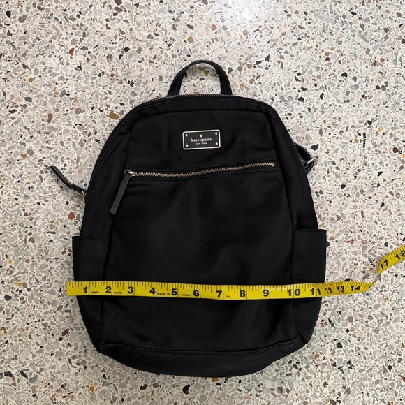 Kate Spade black small backpack gold zippers hardware nylon main image 7